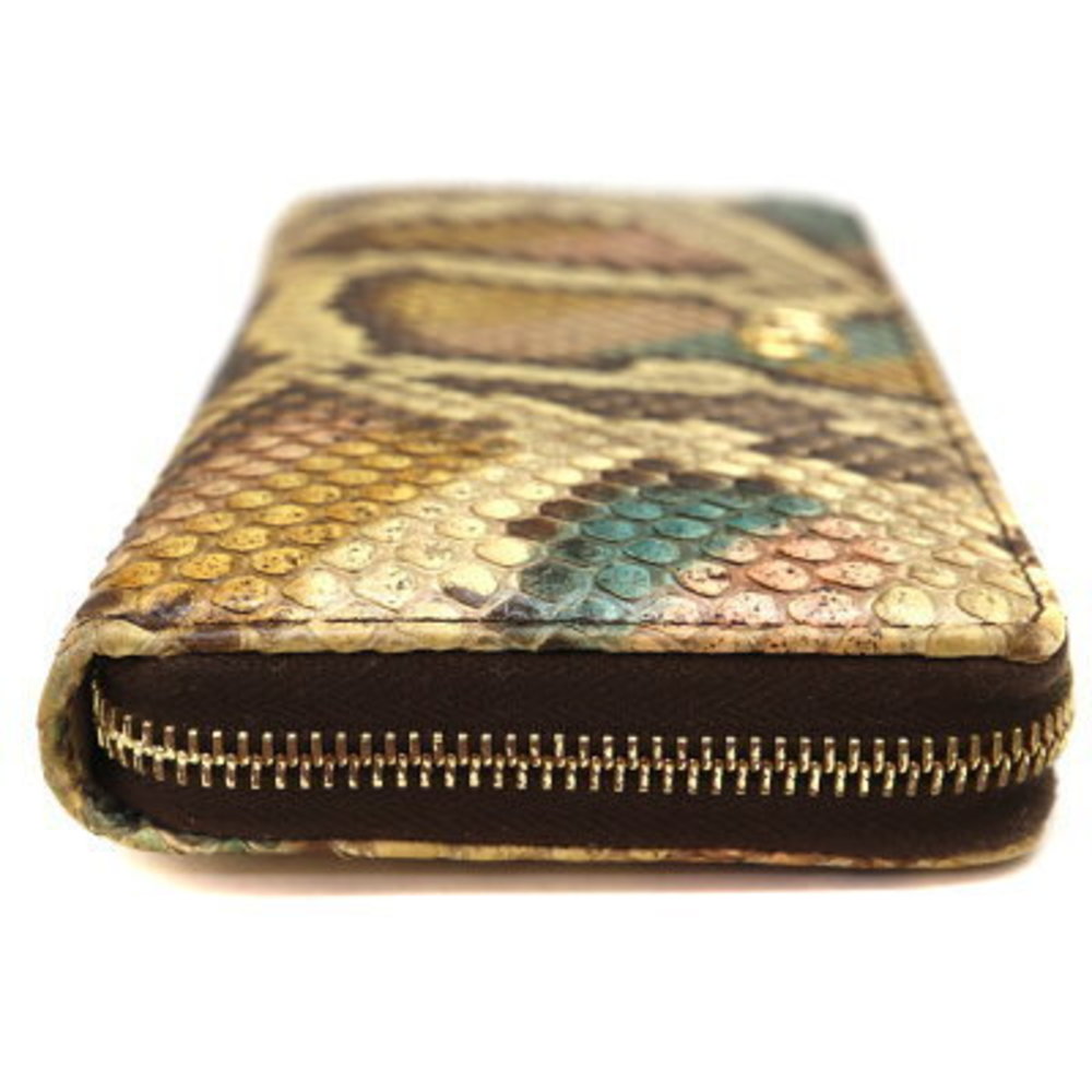 Gucci Python Zip Long Wallet Beige Brown - image 4